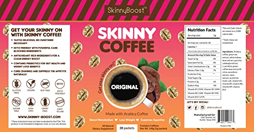 Skinny Boost Skinny Coffee- (Unflavored) Instant Sticks Made with Arabica Coffee, Garcinia SkinnyBoostUS supplements