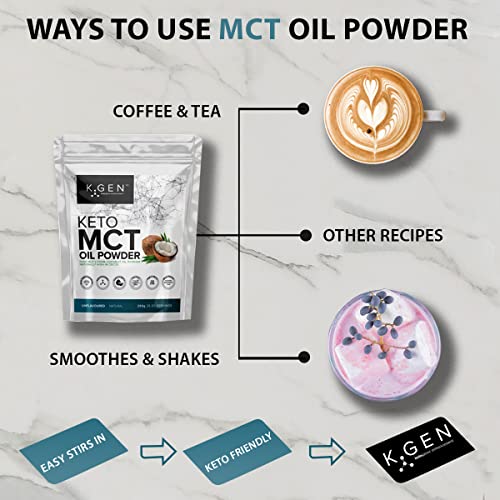 Keto MCT Oil Powder Pure Coconut MCT Keto Coffee Creamer | Premium Quality C8 Easily Absorbed & Digested K GEN ketogenic enhancementUS supplements