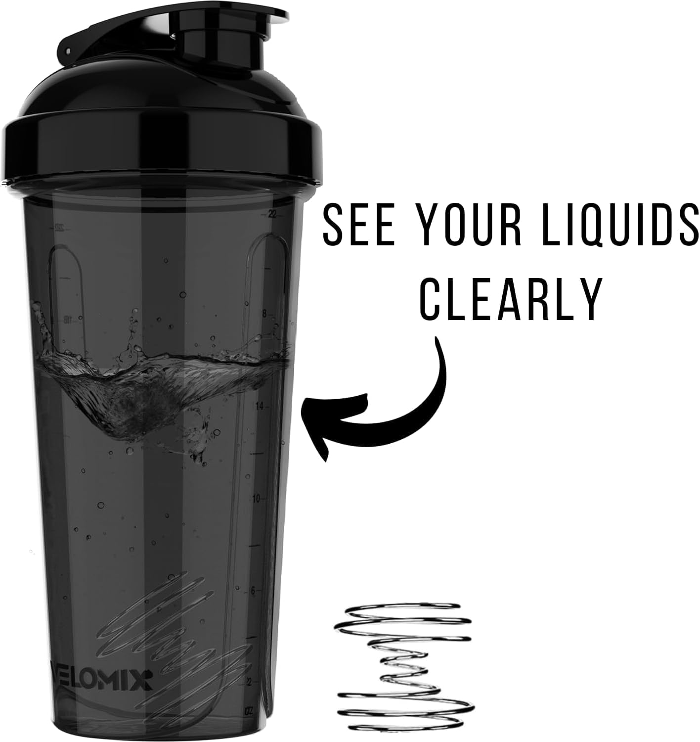 VELOMIX -4 PACK- Protein Shaker Bottles for Protein Mixes, 28 OZ Shaker Cups for Protein Shakes VELOMIXUS supplements