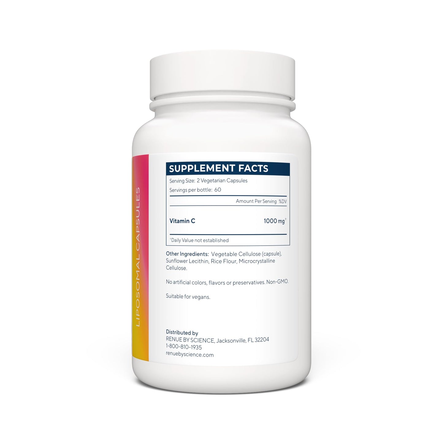 Renue By Science Vitamin C | High Strength Liposomal Supplement | 120 Capsules - 500mg VIT C per Serving | Non-GMO & Allergen Free | Made in The USA Third-Party Tested Renue By ScienceUS supplements