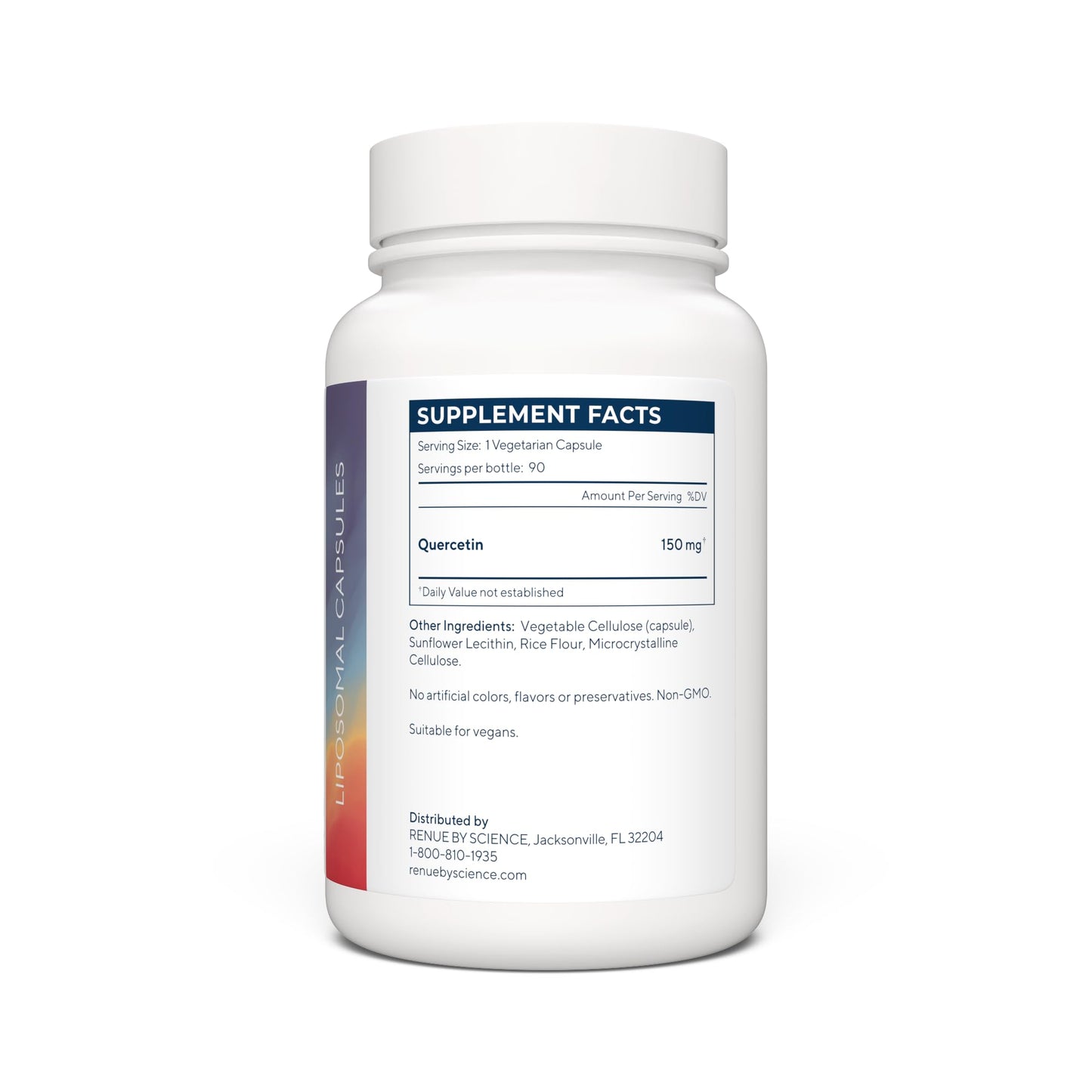 Renue By Science Quercetin | High Strength Liposomal Quercetin Supplements | 90 Quercitin Capsules - 150mg Quercetin per Serving | Non-GMO | Made in The USA & Third-Party Tested Renue By ScienceUS supplements