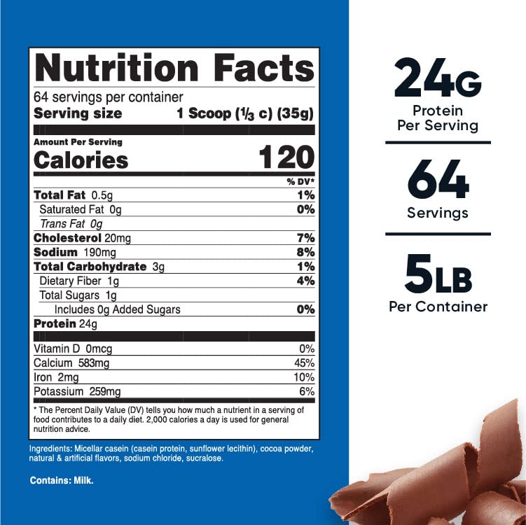 Nutricost Casein Protein Powder 5lb Chocolate - Micellar Casein, Gluten Free, Non-GMO NutricostUS supplements