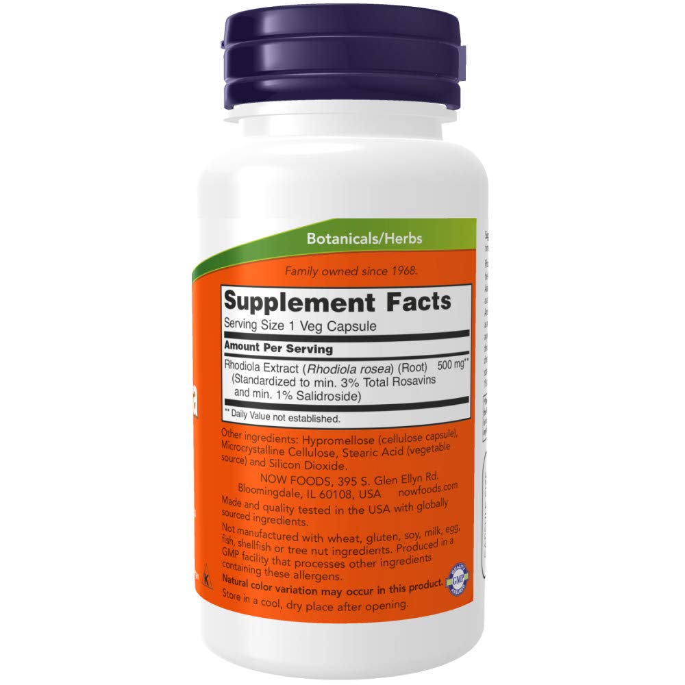 NOW Supplements, Rhodiola 500 mg, Helps Body Adapt to Stress of Daily Life*, Adaptogenic NOWUS supplements