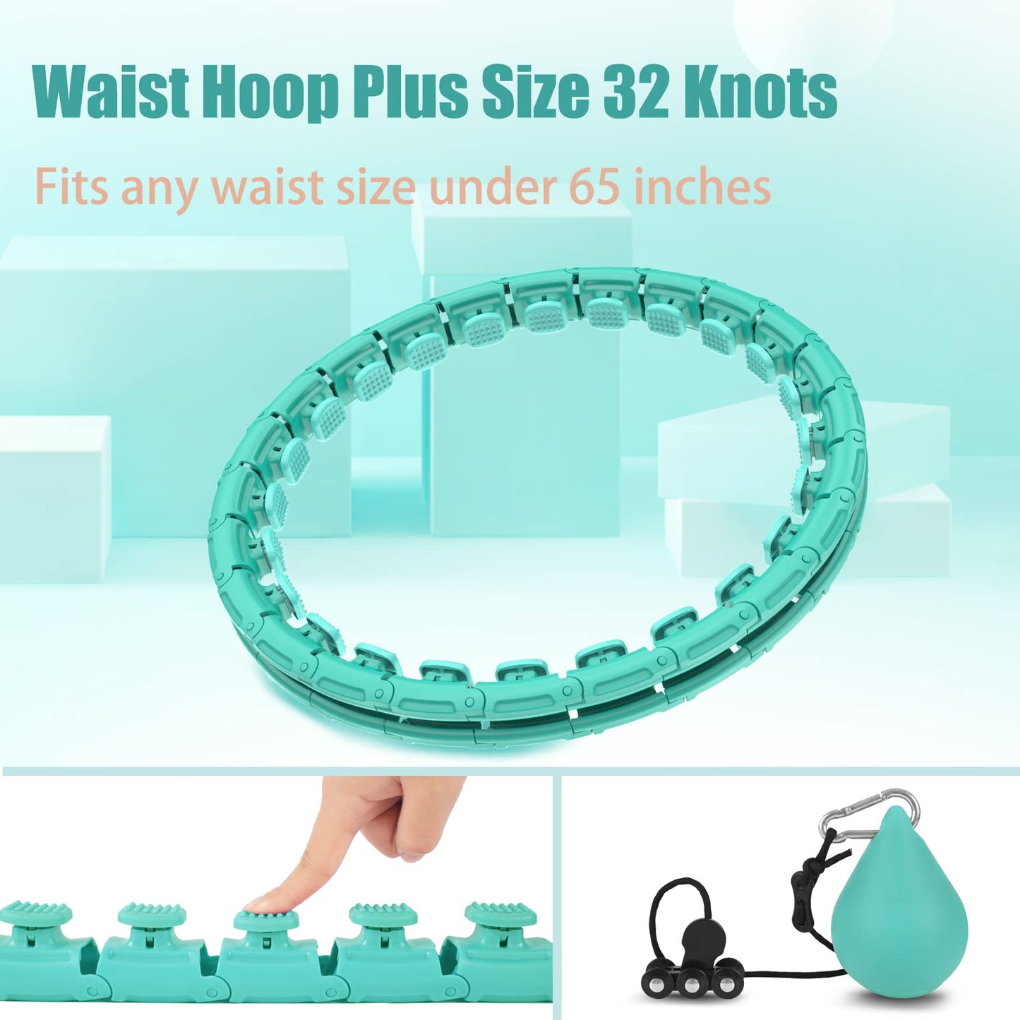 OurStarry 32 Knots Weighted Workout Hoop Plus Size, Smart Waist Exercise Ring OurStarryUS supplements