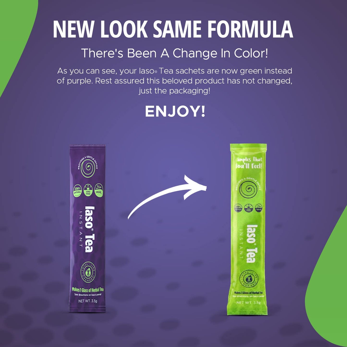 TLC Total Life Changes IASO Natural Detox Instant Herbal Tea - Expiration Date on the Top Total Life ChangesUS supplements