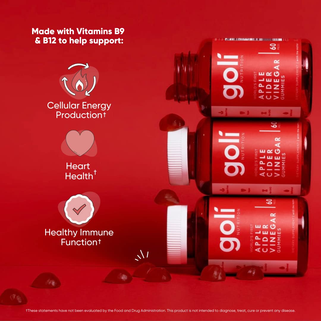 Goli Nutritional Supplement, Apple Cider Vinegar Gummy Vitamins Nutrition, 2 Pack GoliUS supplements