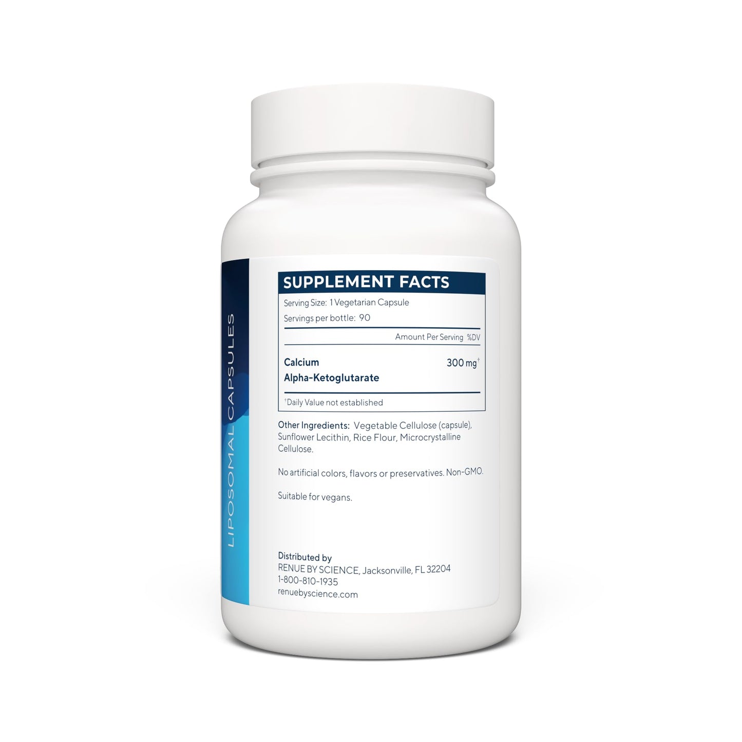RENUE by SCIENCE CA AKG Supplement | High Strength Liposomal Calcium AKG | 90 Calcium Alpha-Ketoglutarate Capsules - 300mg CA AKG per Serving CA-AKG Supplement | Non-GMO & Made in The USA Renue By ScienceUS supplements