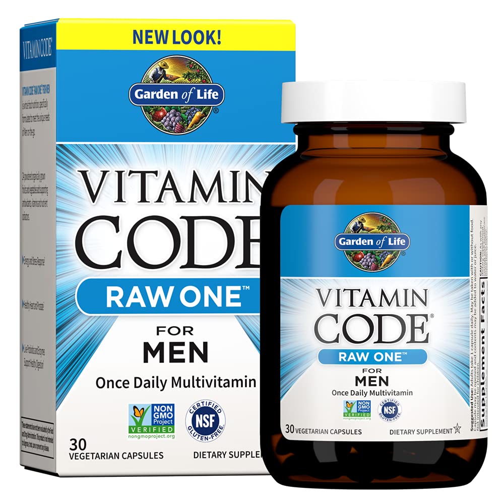 Garden of Life Vitamin Code Raw One Men's Multivitamin with Zinc Supplements for Immune and Skin Health, 30 Capsules Garden of LifeUS supplements