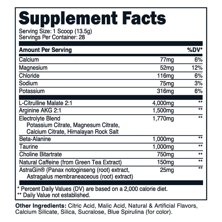 TransformHQ Pre-Workout 28 Servings - Perform - Gluten Free, Non-GMO (Blue Raspberry) TransformHQUS supplements