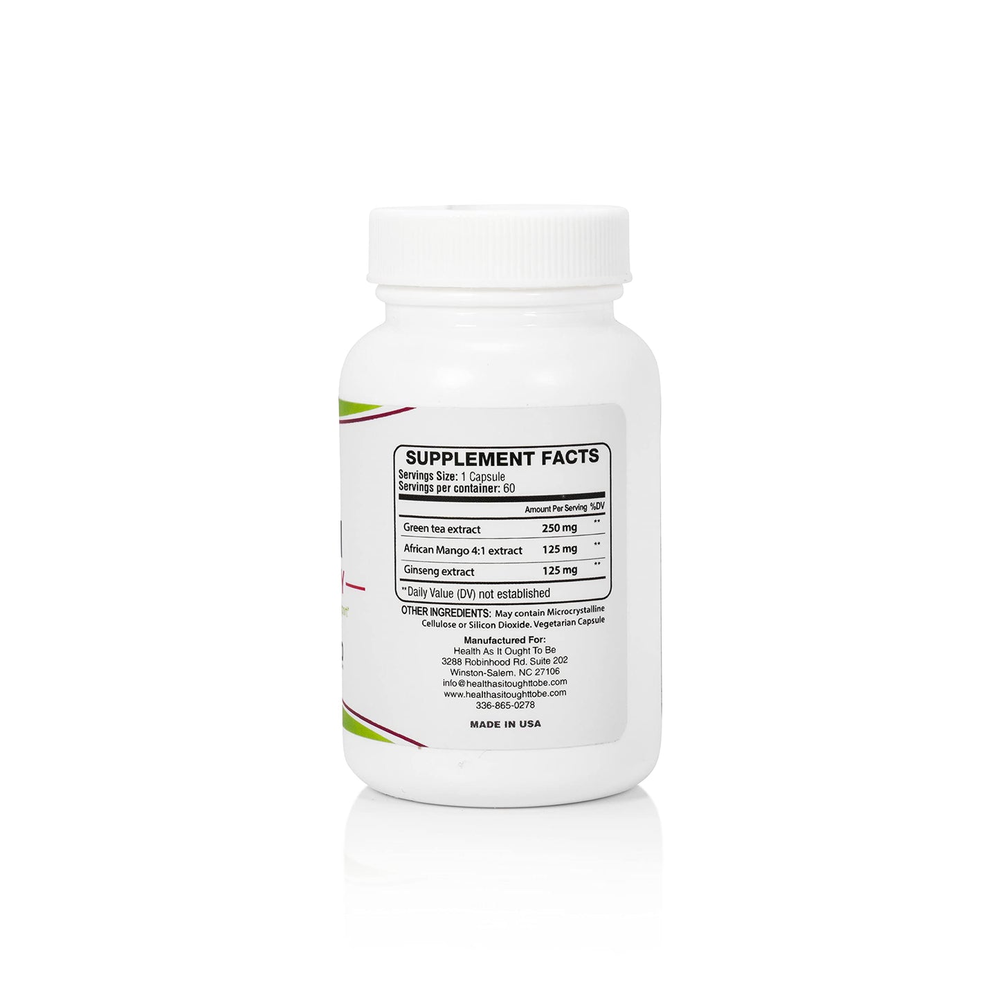 Leptin Syn3rgy (Green Tea, African Mango, Ginseng) - 60 Capsules Health As It Ought To BeUS supplements
