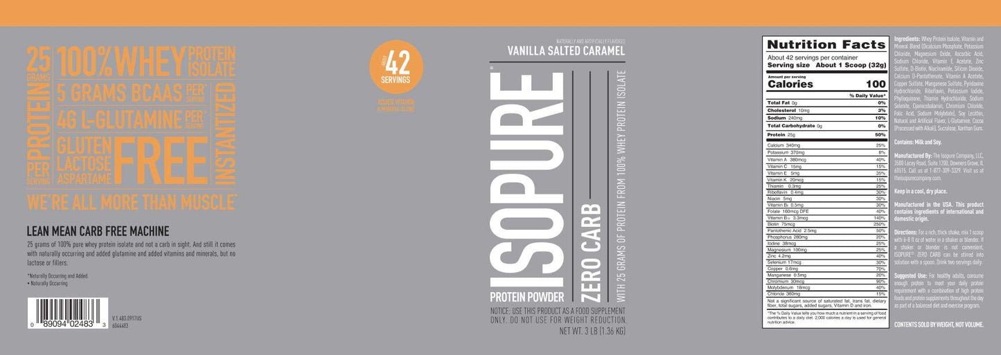 Isopure Protein Powder, Zero Carb Whey Isolate with Vitamin C & Zinc for Immune Support IsopureUS supplements