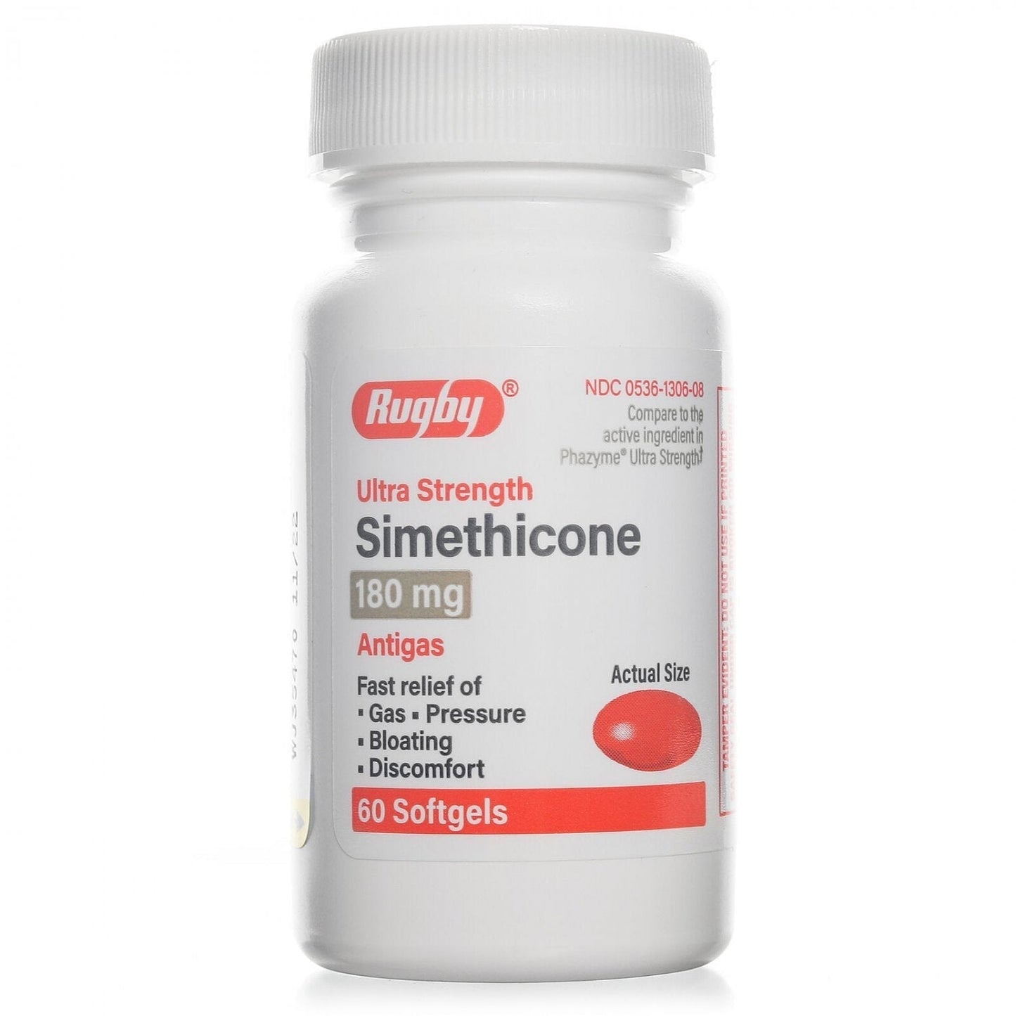 Simethicone 180 MG | Ultra Strength | 60 Count Softgels RUGBY LABORATORIESUS supplements