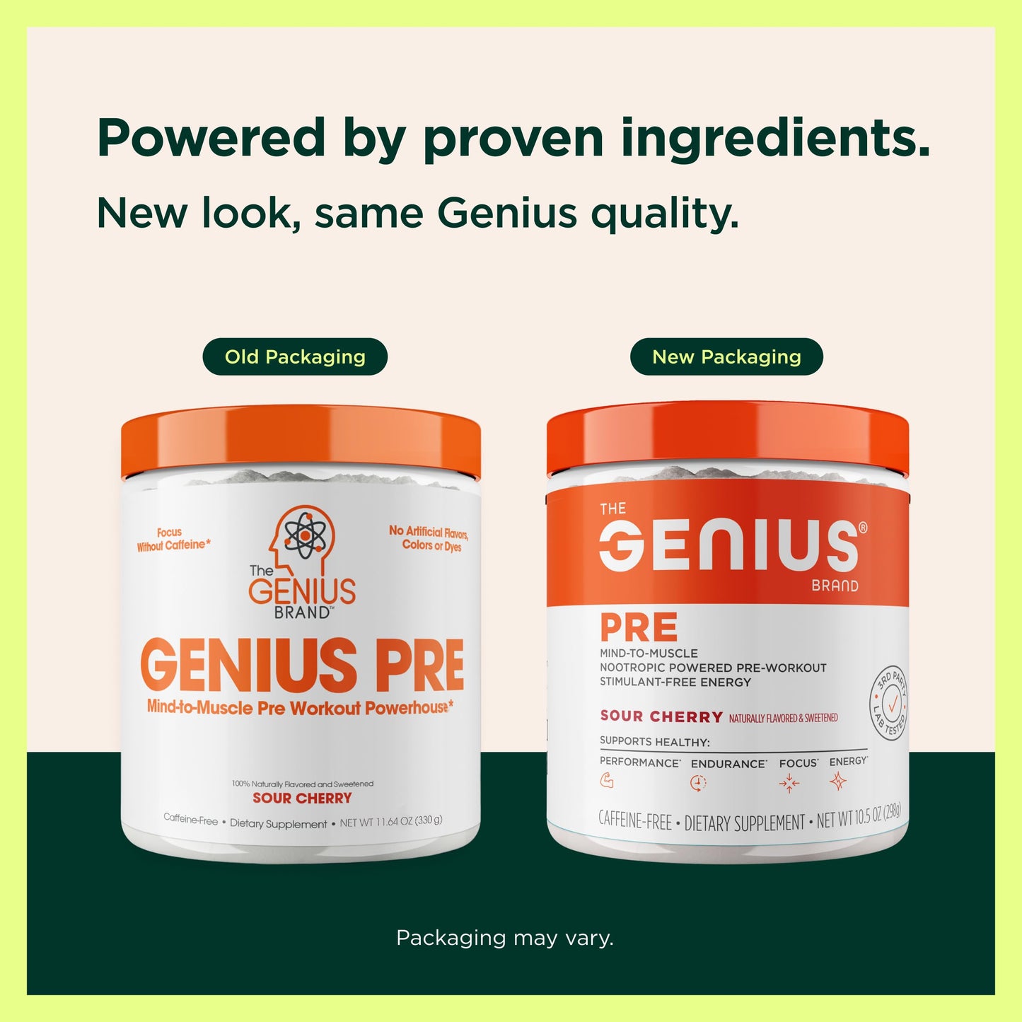 The Genius Brand Genius Pre - Clean Pre-Workout Powder for Energy, Focus & Fitness Support - No Artificial Flavors, Preservatives, or Proprietary Blends - Non-GMO - 20 Servings - Sour Cherry The Genius BrandUS supplements