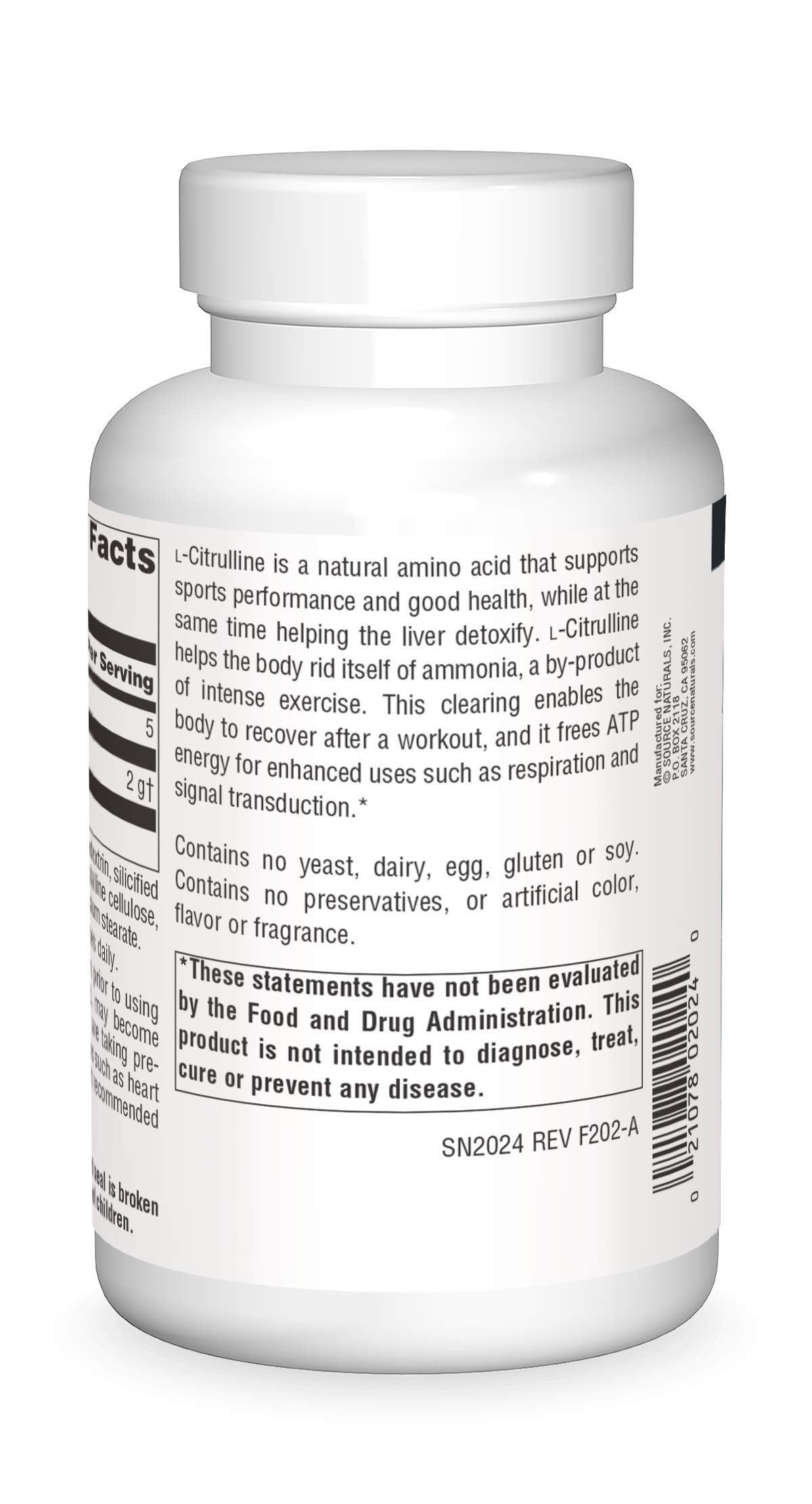 Source Naturals L-Citrulline 1000mg - Nitric Oxcide Booster - 120 Tablets Source NaturalsUS supplements