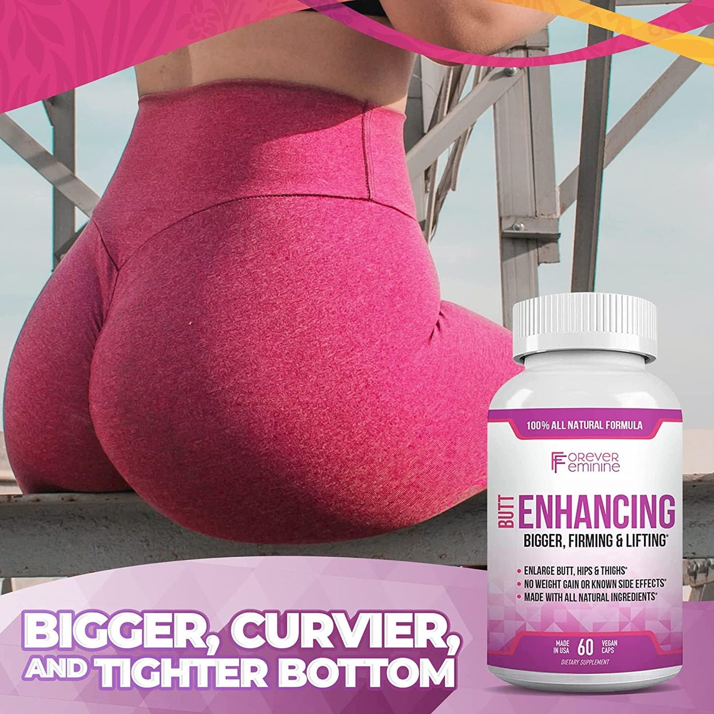 Forever Feminine Premium Butt Enhancement Pills - Booty Enlargement Pills - Shape Forever FeminineUS supplements