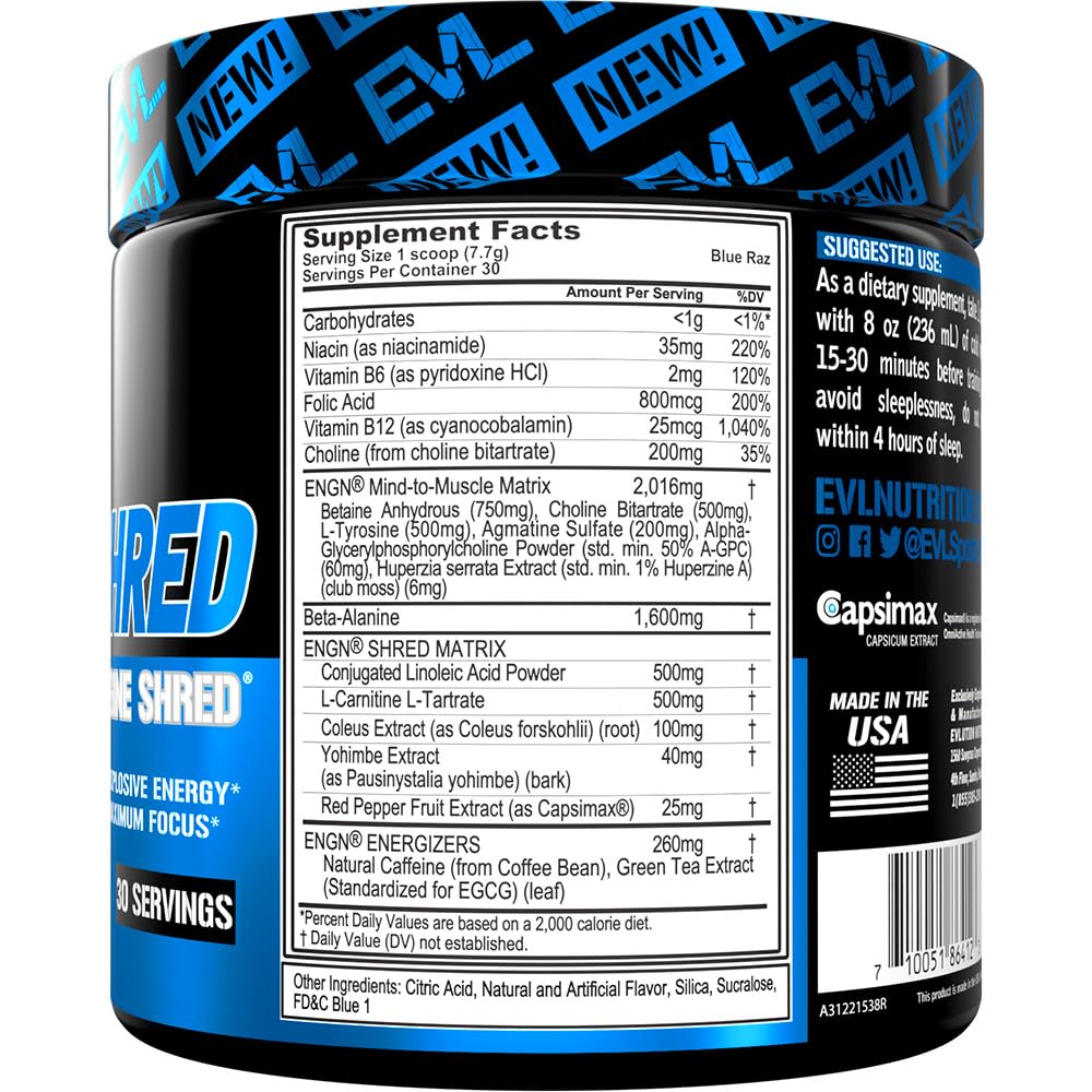 EVL Ultimate Pre Workout Powder - Thermogenic Fat Burn Support Preworkout Powder EvlutionUS supplements