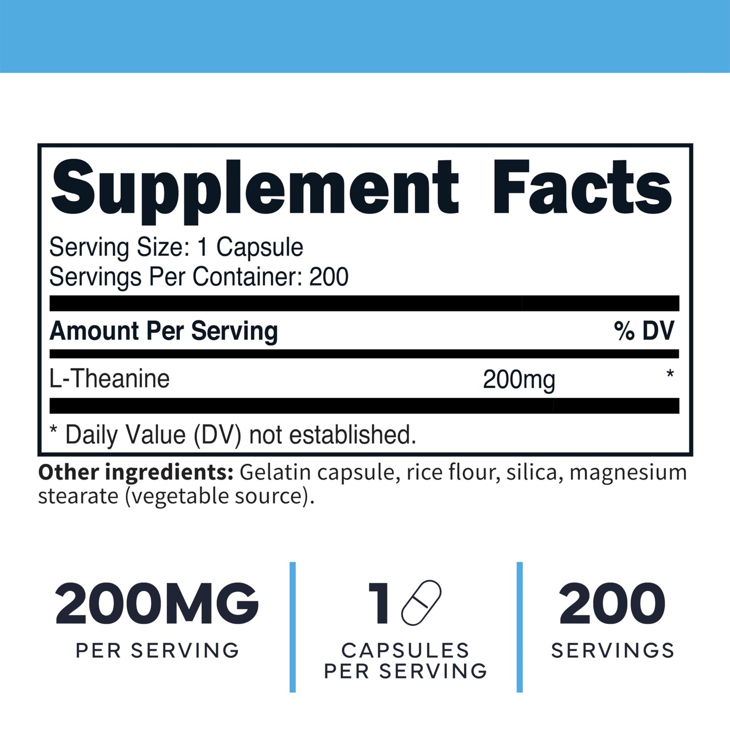 Type Zero L-Theanine (200mg) 200 Capsules - Clean L-Theanine Supplement, Keto, GMO-Free Type ZeroUS supplements
