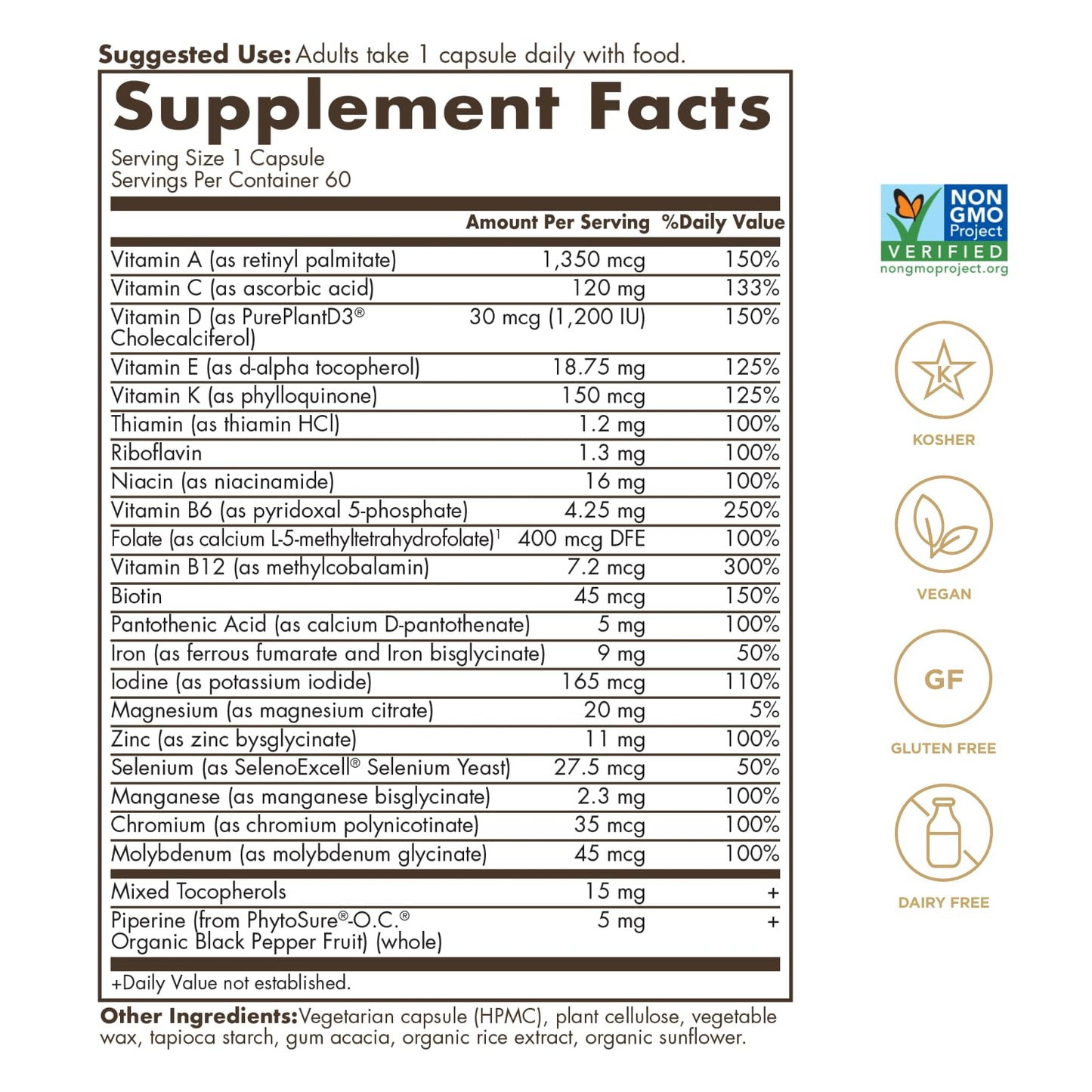 SOLGAR One a Day Women & Mens Bundle:Daily Women's Multi Whole Body Support, 60 Servings + Daily Men's Multivitamin Whole Body Support Supplement, 60 Servings SOLGARUS supplements