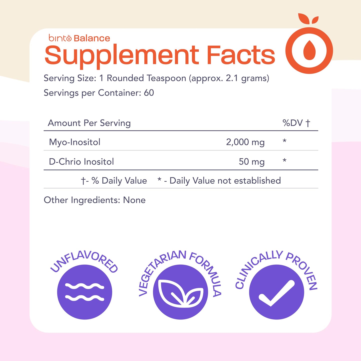 Binto Inositol Powder Mix | 60-Day Supply | 40:1 Ratio of Myo and D-Chiro Inositol BintoUS supplements