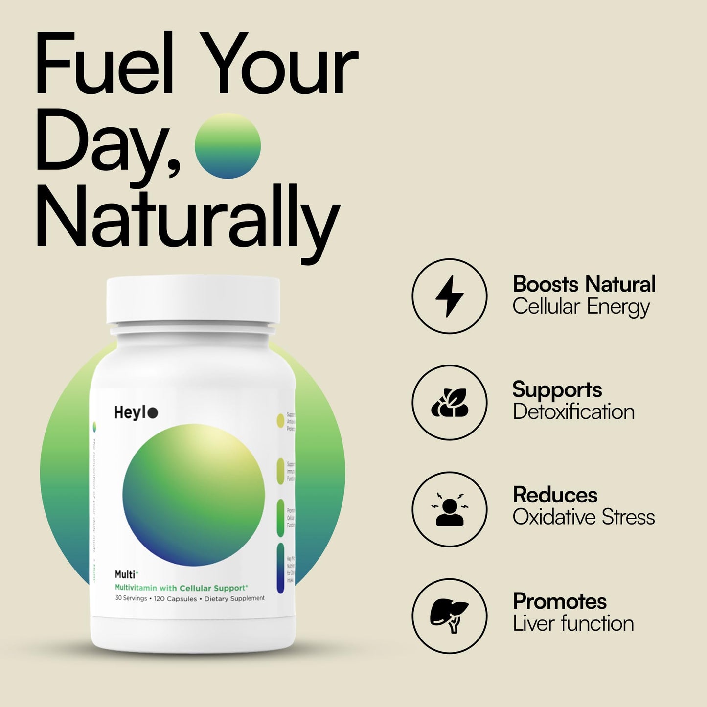 Heylo Multi+ Advanced Multivitamin Supplement – Boosts Energy, Enhances Immune Support, Provides Antioxidant Protection, Promotes Detoxification Heylo HealthUS supplements
