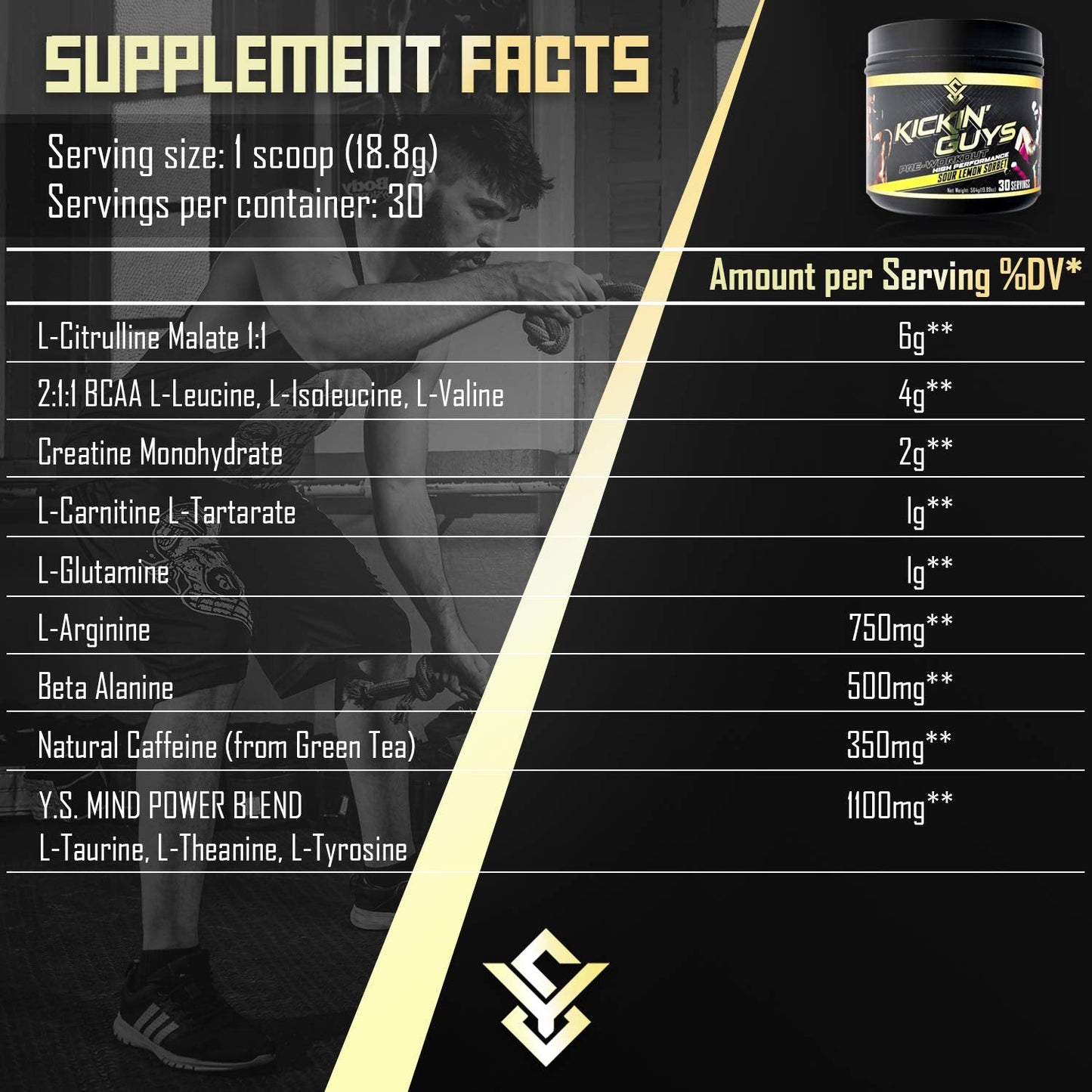 Kickin' Guys Pre Workout Powder Sports Nutrition Supplement - Explode Energy & Performance Yulian Svitolin LLCUS supplements