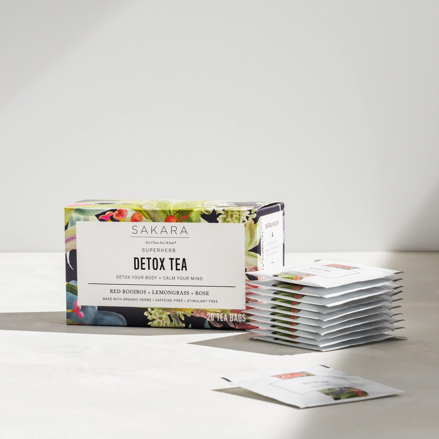 Sakara Detox Tea - Herbal Tea with Rose Petals, Lemon Peel, Lemongrass, & Rooibos SAKARAUS supplements