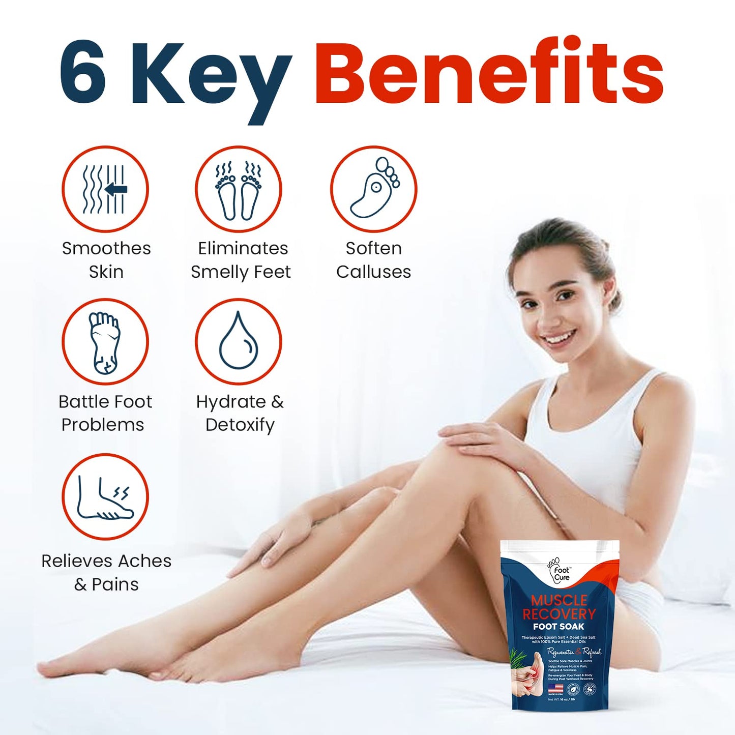 Muscle Relief Foot Soak with Epsom Salts - All Natural Salts for Post Workout Recovery FOOT CUREUS supplements