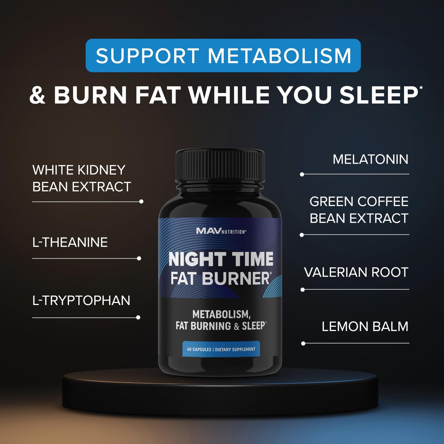 Night Time Fat Burner | Weight Loss Support for Women | Appetite Suppressant, Carb Block MAV NUTRITIONUS supplements