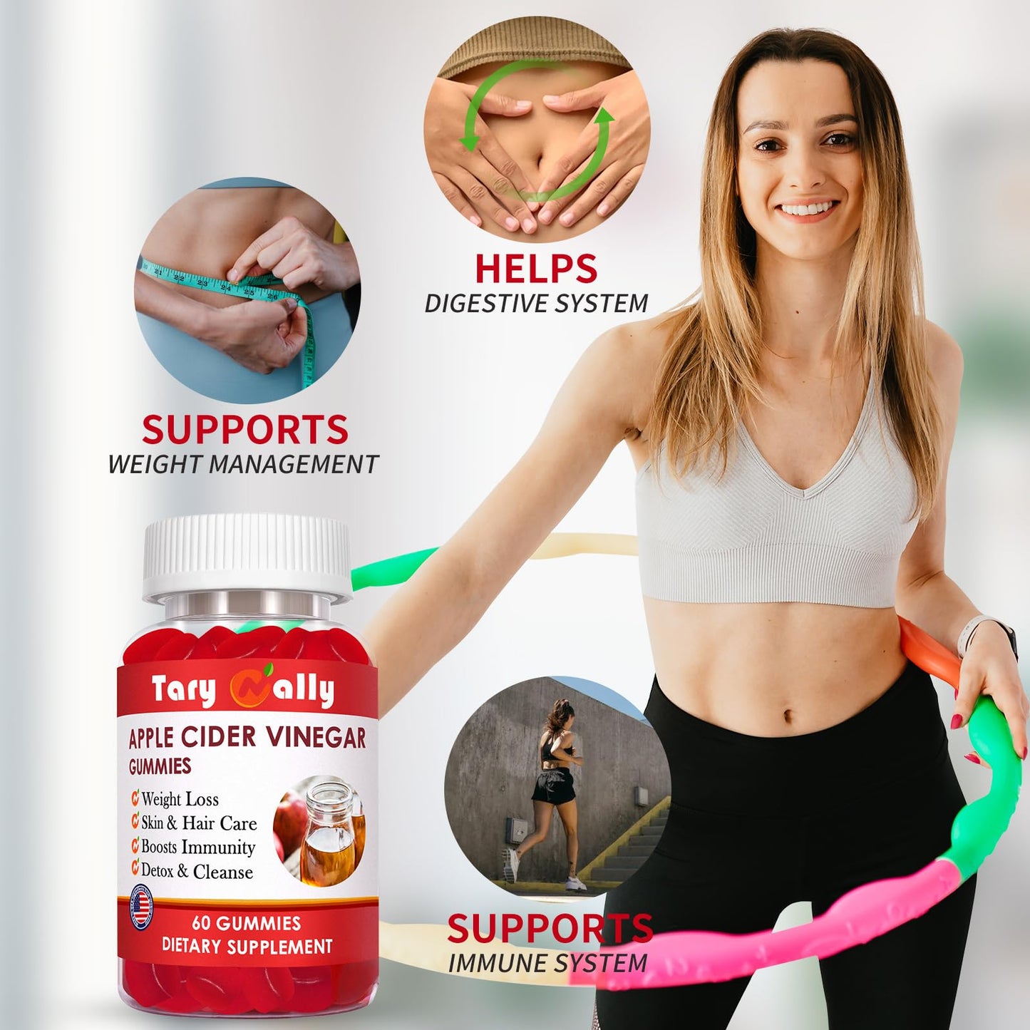 Apple Cider Vinegar Gummies Keto ACV Gummies for Weight Loss and Belly Fat Tary NallyUS supplements