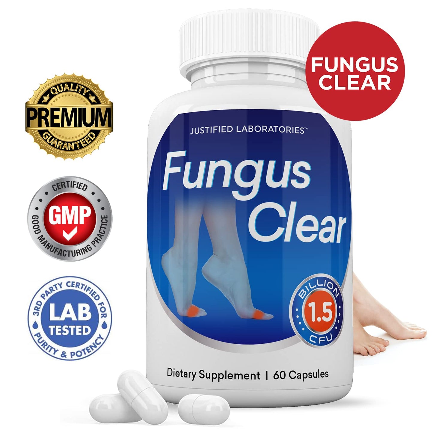 Justified Laboratories (2 Pack) Fungus Clear 1.5 Billion CFU Probiotic Pills 120 Capsules Justified LaboratoriesUS supplements