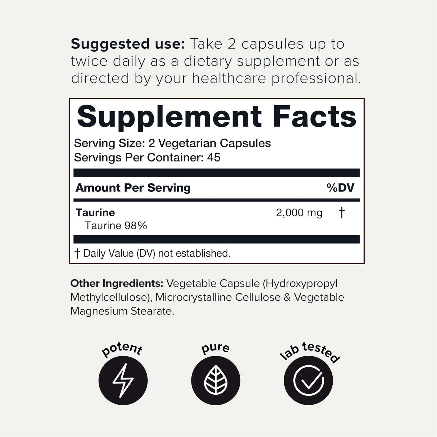 Toniiq 2000mg Taurine Supplement - High Purity Taurine Powder Capsules, 98%+ Pure ToniiqUS supplements