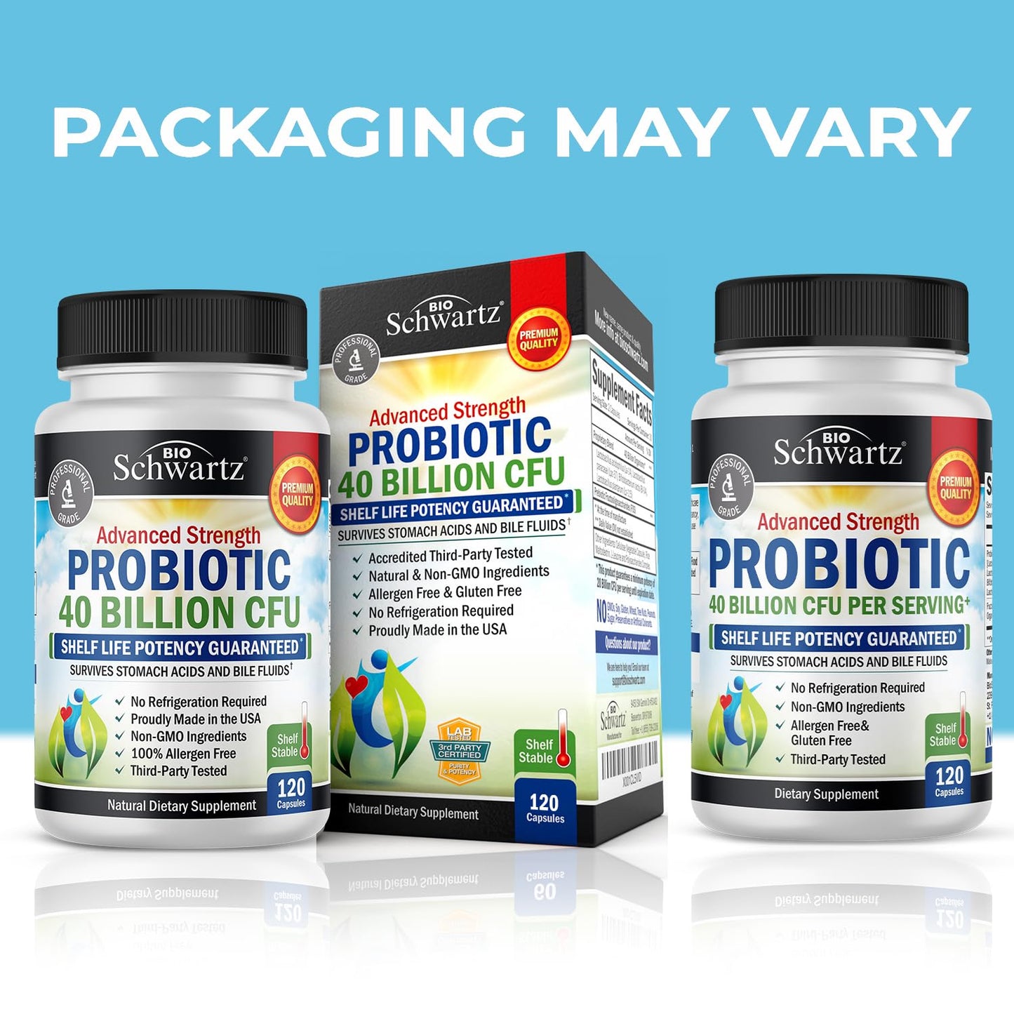Daily Probiotic Supplement 40 Billion CFU - Gut Health Complex with Astragalus BioSchwartzUS supplements