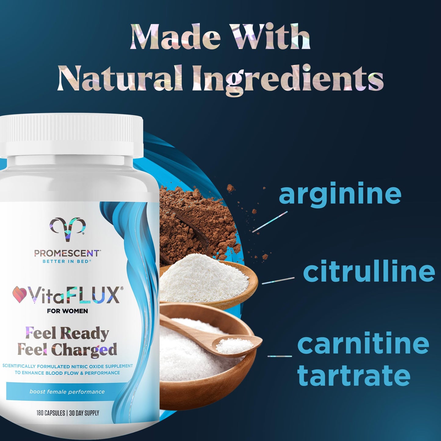 VitaFLUX Triple Power Nitric Oxide Supplement for Male Performance + VitaFLUX Women's PromescentUS supplements