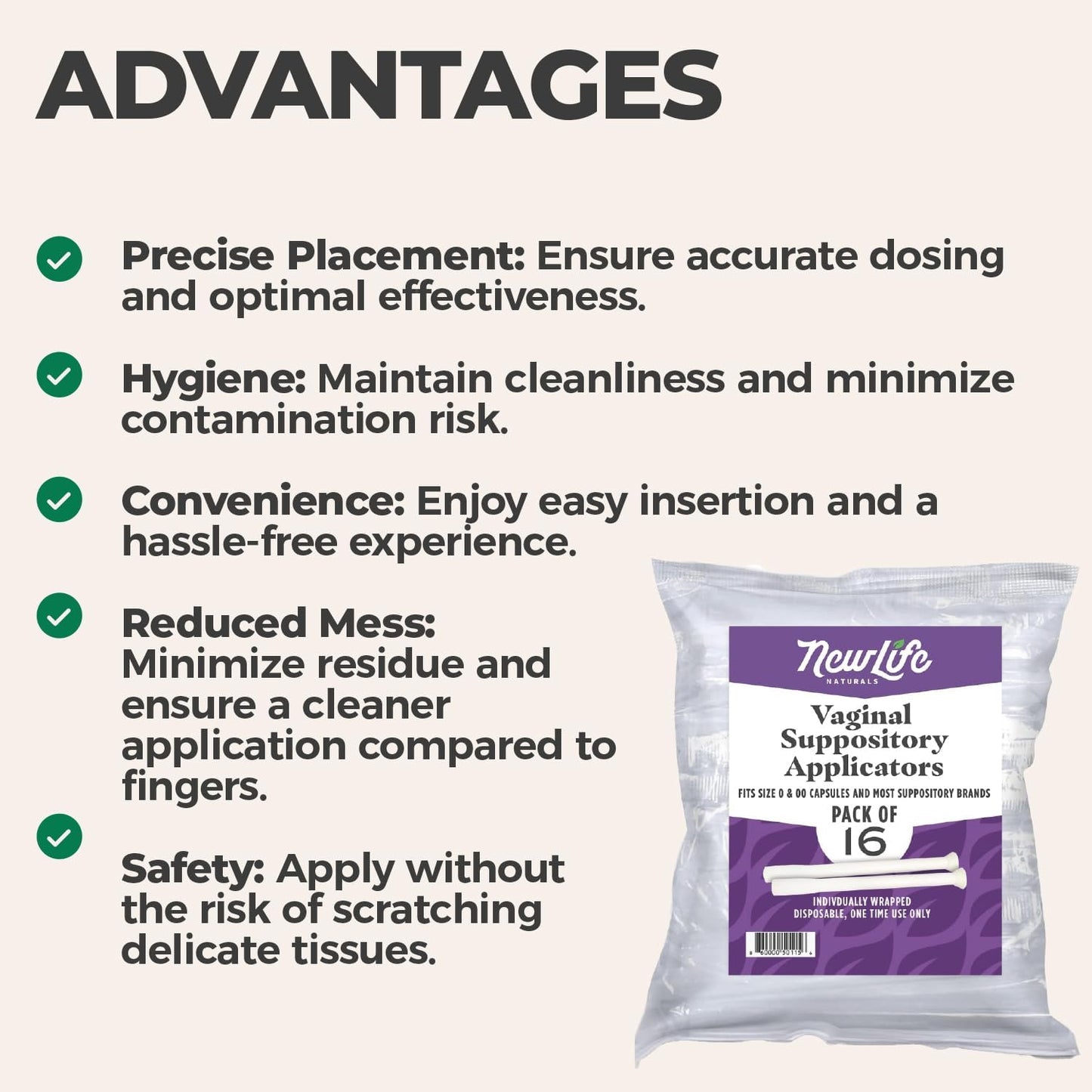 NewLife Naturals Vaginal Suppository Applicators for Boric Acid Suppositories, Size 0 & 00 Capsules, and Pills & Tablets – Individually Wrapped Disposable Applicators – Pack of 28 (Made in USA) NewLife NaturalsUS supplements
