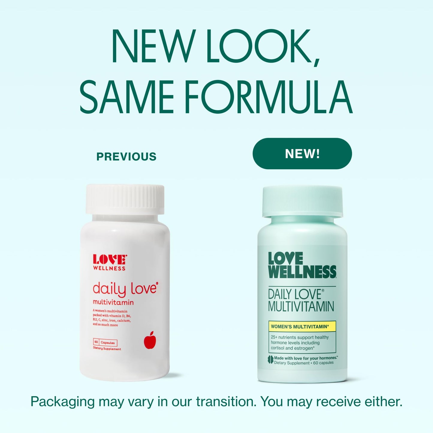 Love Wellness Daily Love Multivitamin for Women | Supports Energy, Cortisol, Immune Health, Stress Relief, & PMS | Complete with Vitamin D, C, Iron, Calcium, Zinc, & Biotin, Magnesium | 60 Count Love WellnessUS supplements