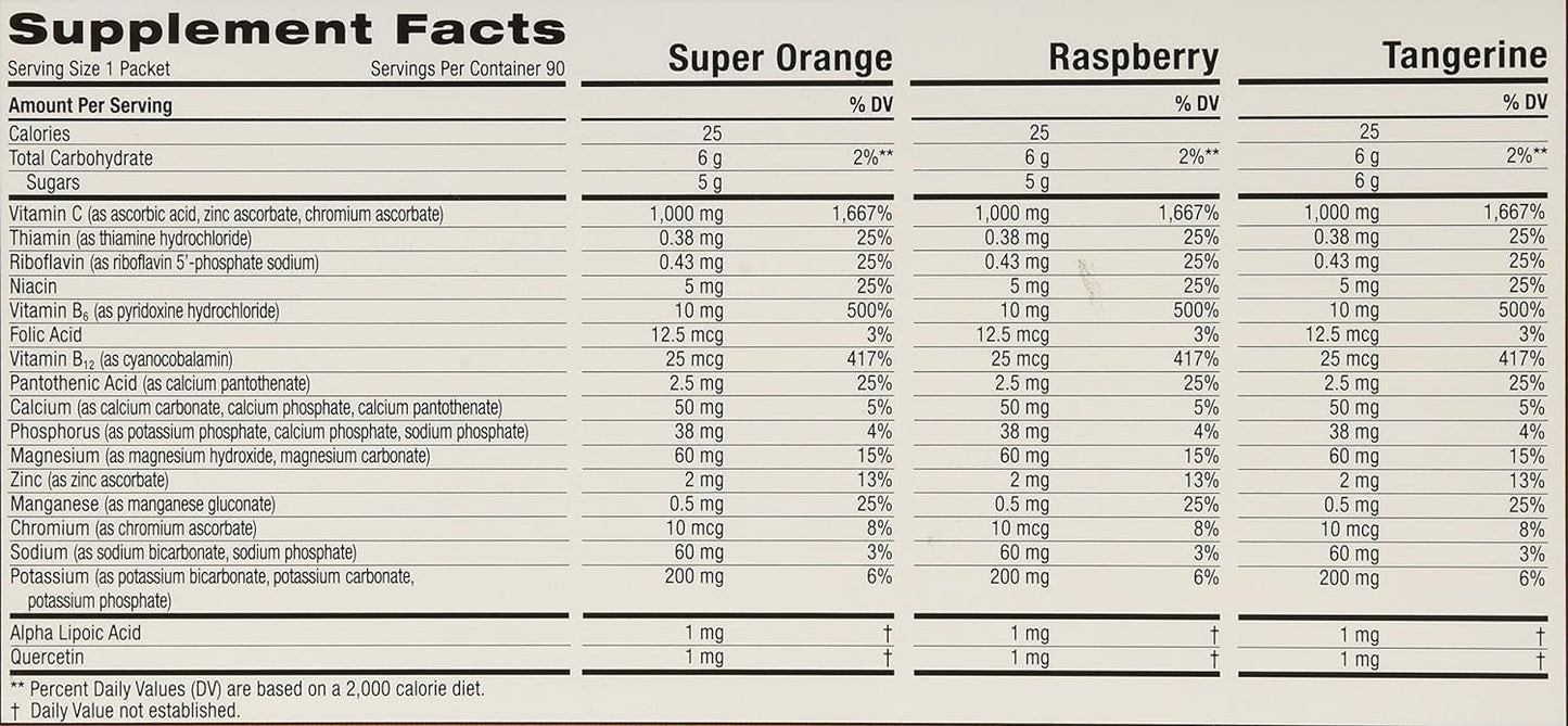 Emergen-C 1,000 mg Vitamin C Dietary Supplement Drink Mix, Super Orange/Raspberry Emergen-CUS supplements