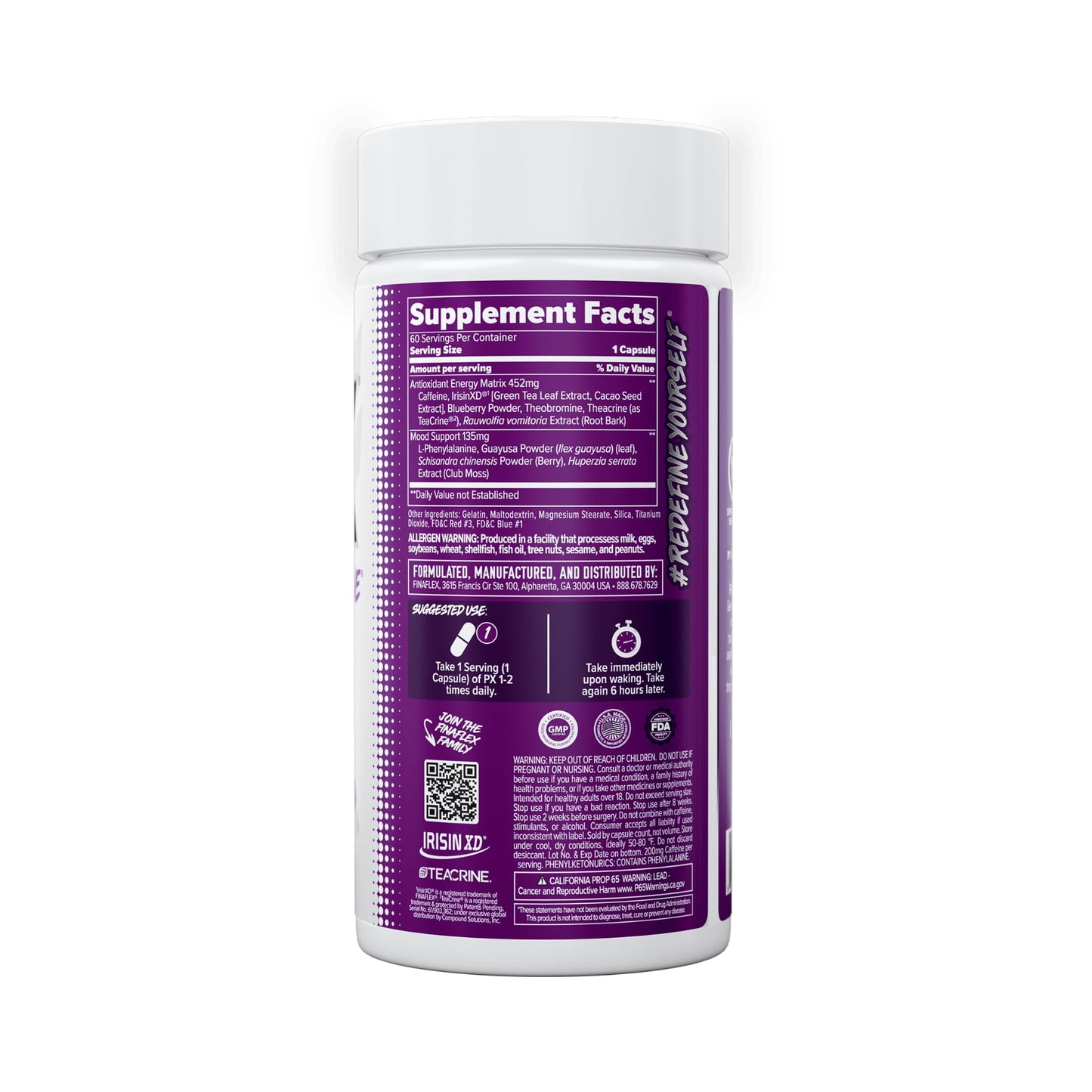 FINAFLEX PX PRO Xanthine - 60 Capsules - Thermogenic - Promotes Energy, Focus & Appetite Suppression FINAFLEXUS supplements