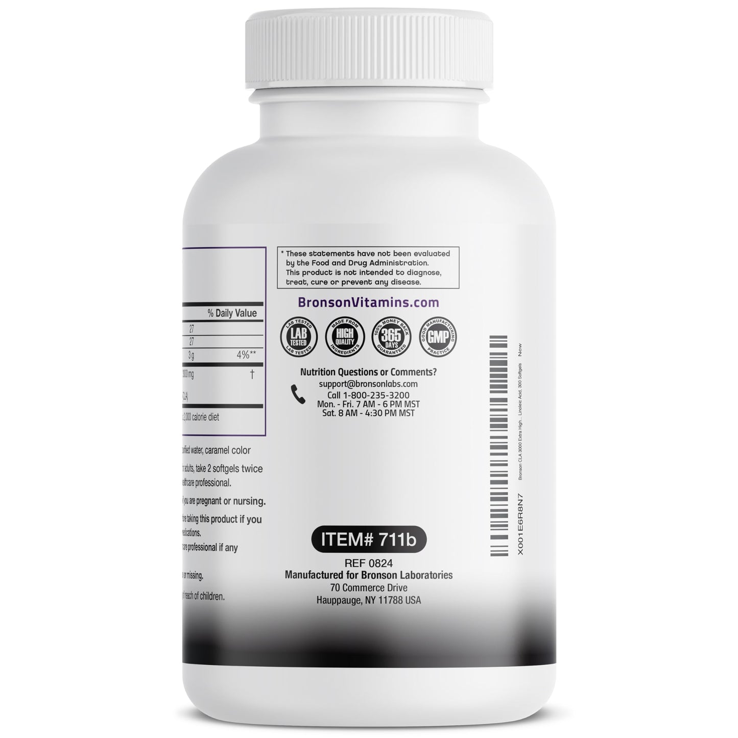 Bronson CLA 3000 Extra High Potency Supports Healthy Weight Management Lean Muscle Mass Non-Stimulating BronsonUS supplements