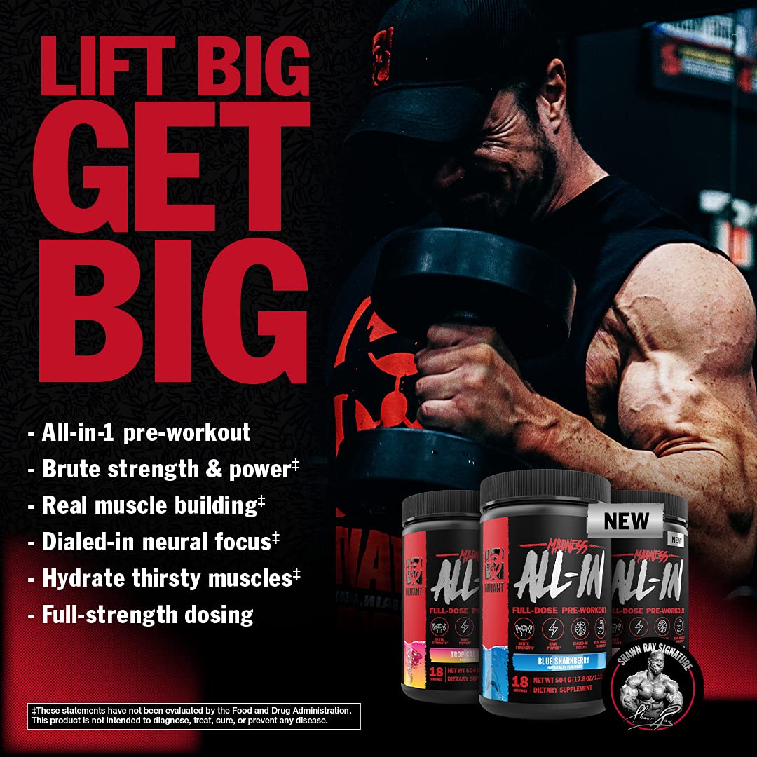 Mutant Madness All-in | Full Dosed Pre-Workout - Tropical Cyclone - 18 Serving - 504 g MutantUS supplements
