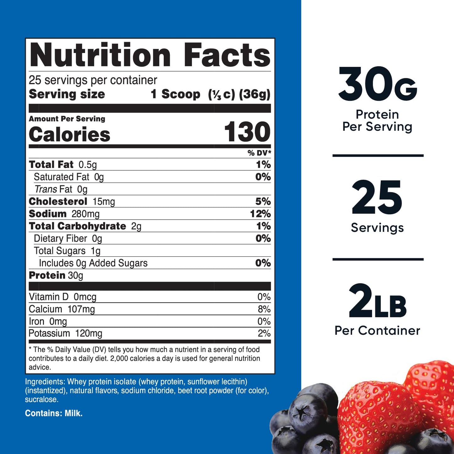 Nutricost Whey Protein Isolate (Strawberry Acai, 2 Pounds) NutricostUS supplements
