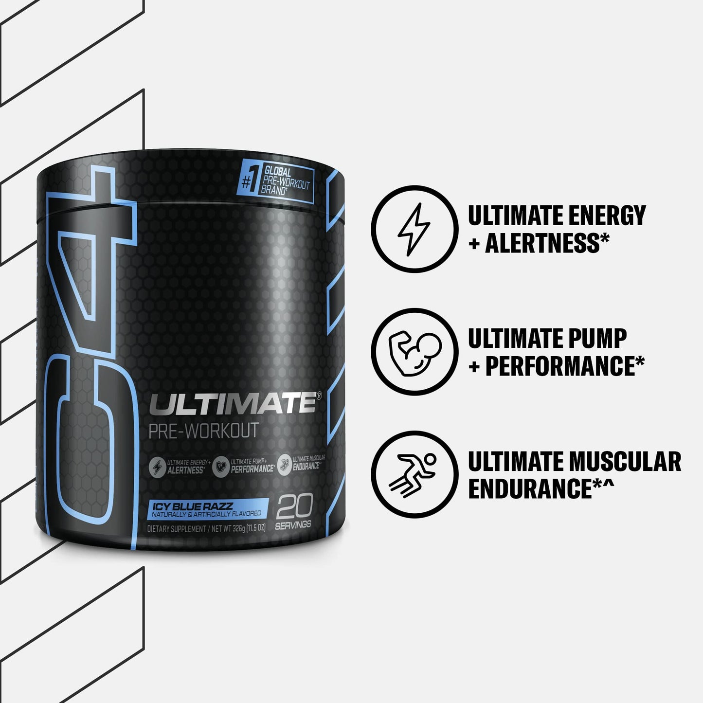 Cellucor C4 Ultimate Pre Workout Powder ICY Blue Razz - Sugar Free Preworkout CellucorUS supplements