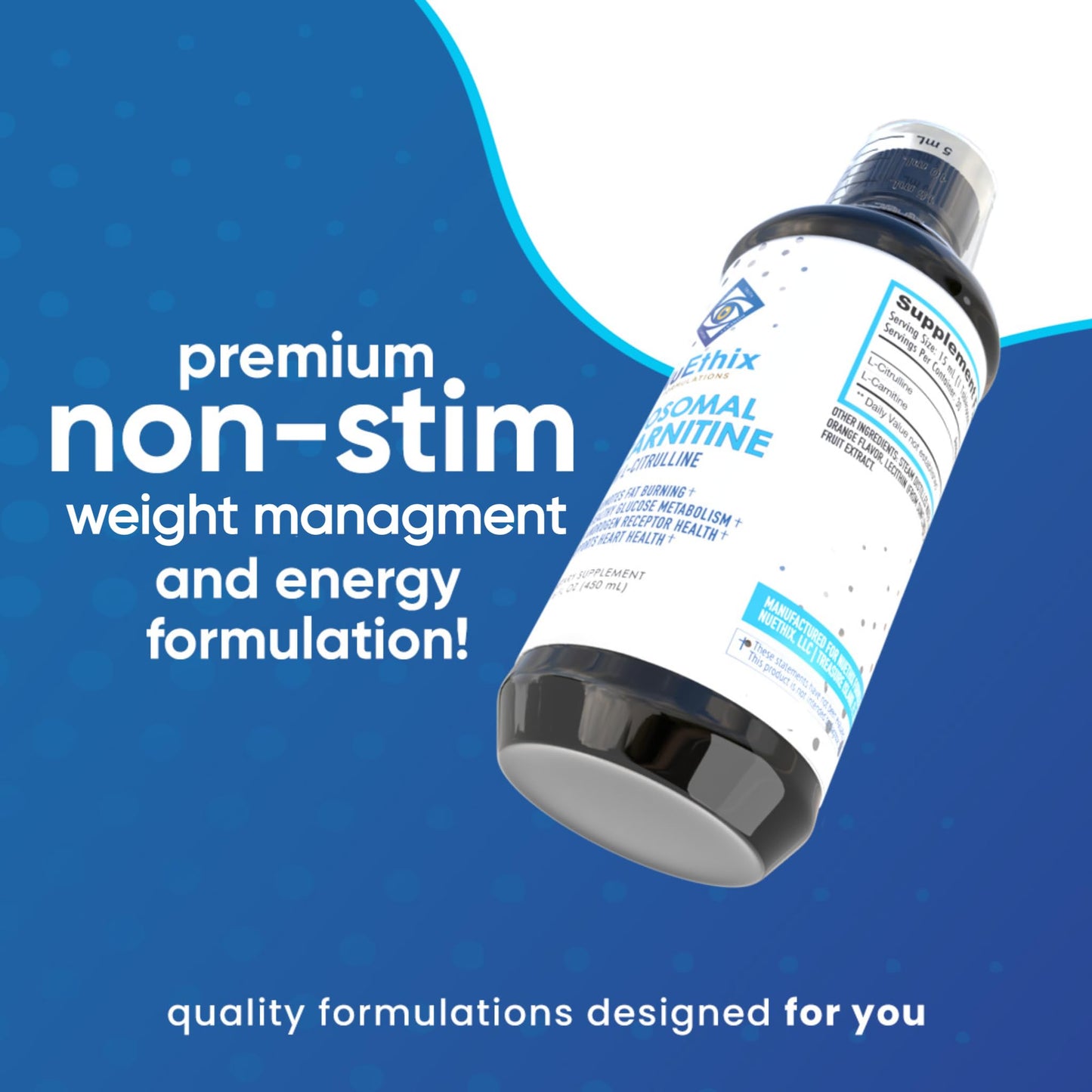 NuEthix Formulations Lipsomal L-Carnitine Supplement 600mg with L-Citrulline 1000mg NuEthix FormulationsUS supplements