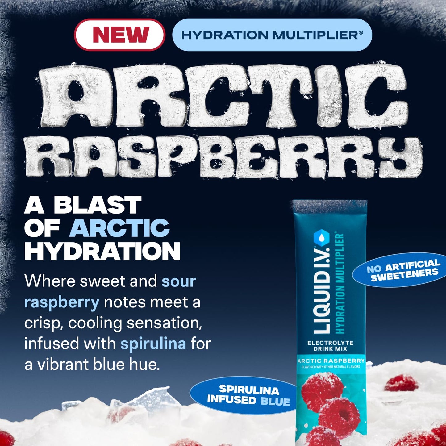 Liquid I.V.® Hydration Multiplier - Arctic Raspberry | Electrolyte Powder Drink Mix | 1 Pack (16 Servings) Liquid I.V.US supplements