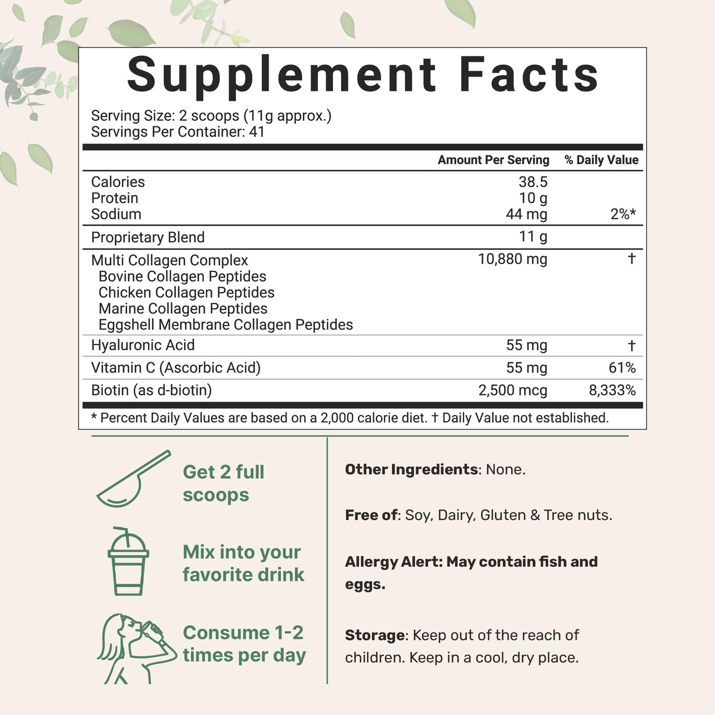 Multi Collagen Peptides Powder, 16 Oz - Hydrolyzed Protein Peptides | Type I,II,III,V,X Micro IngredientsUS supplements