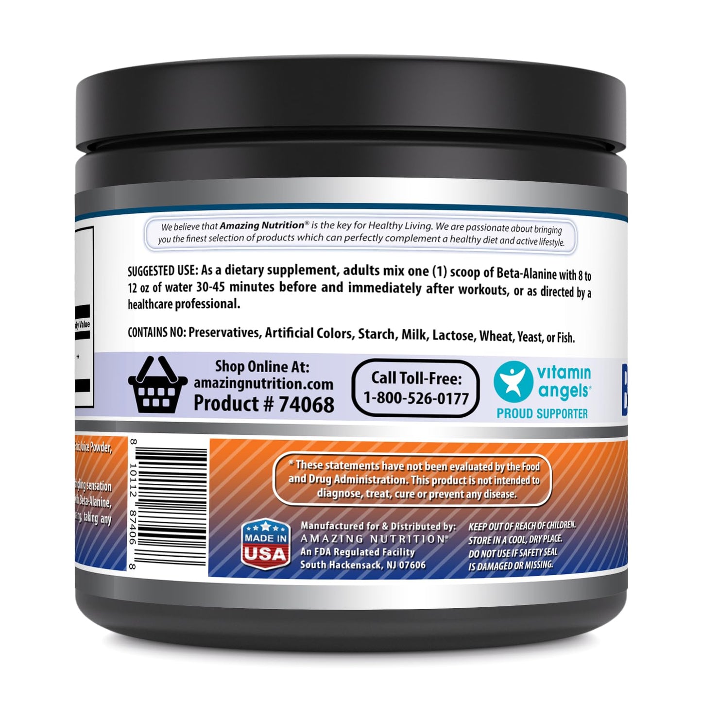 Amazing Formulas Beta Alanine 500 Grams (1.1 Lb) Powder Supplement | Wild Berry Flavor Amazing NutritionUS supplements