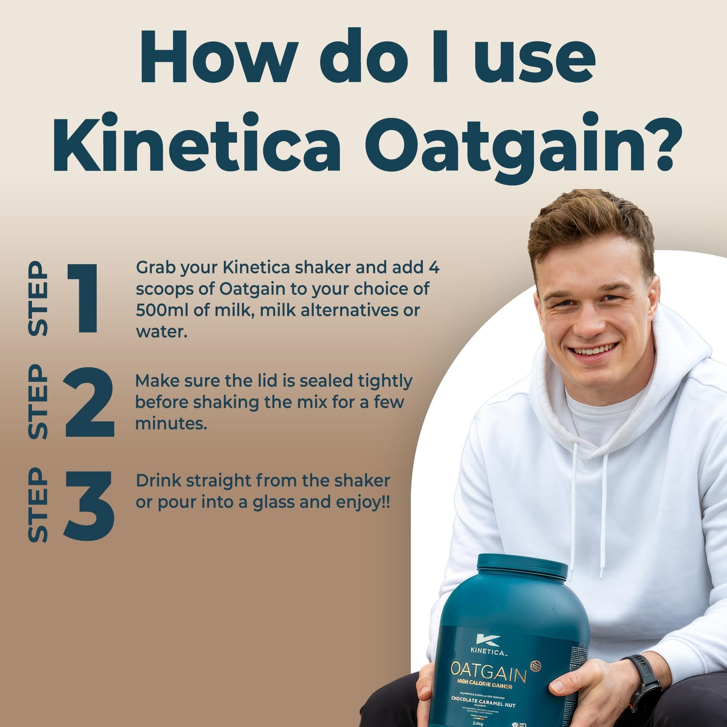 Kinetica OatGain Weight Gainer 600+ Calories & 47g Protein per Serving, 2.4 kg KineticaUS supplements