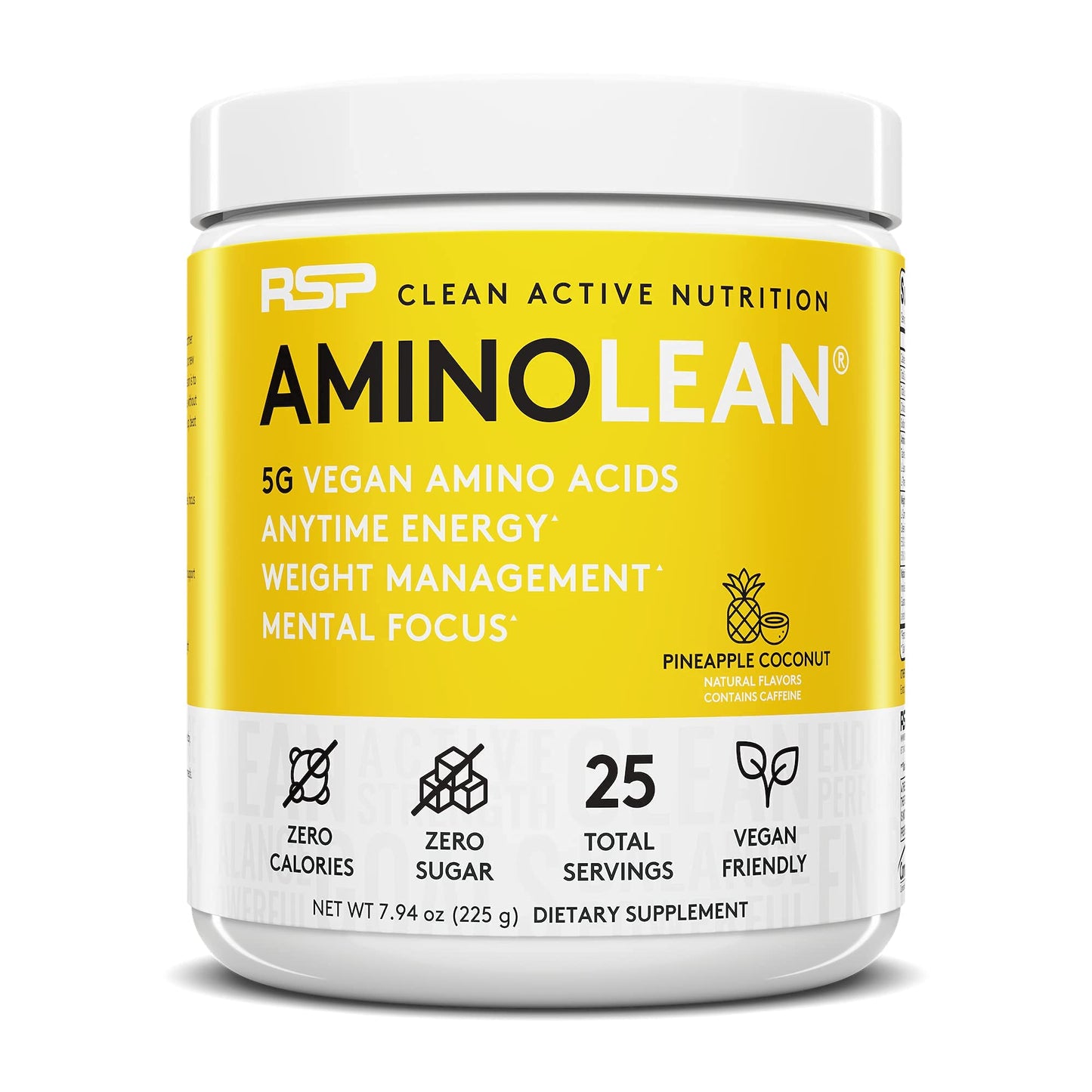 RSP NUTRITION Vegan AminoLean Pre Workout Energy (Pineapple Coconut 25 Servings) RSP NUTRITIONUS supplements