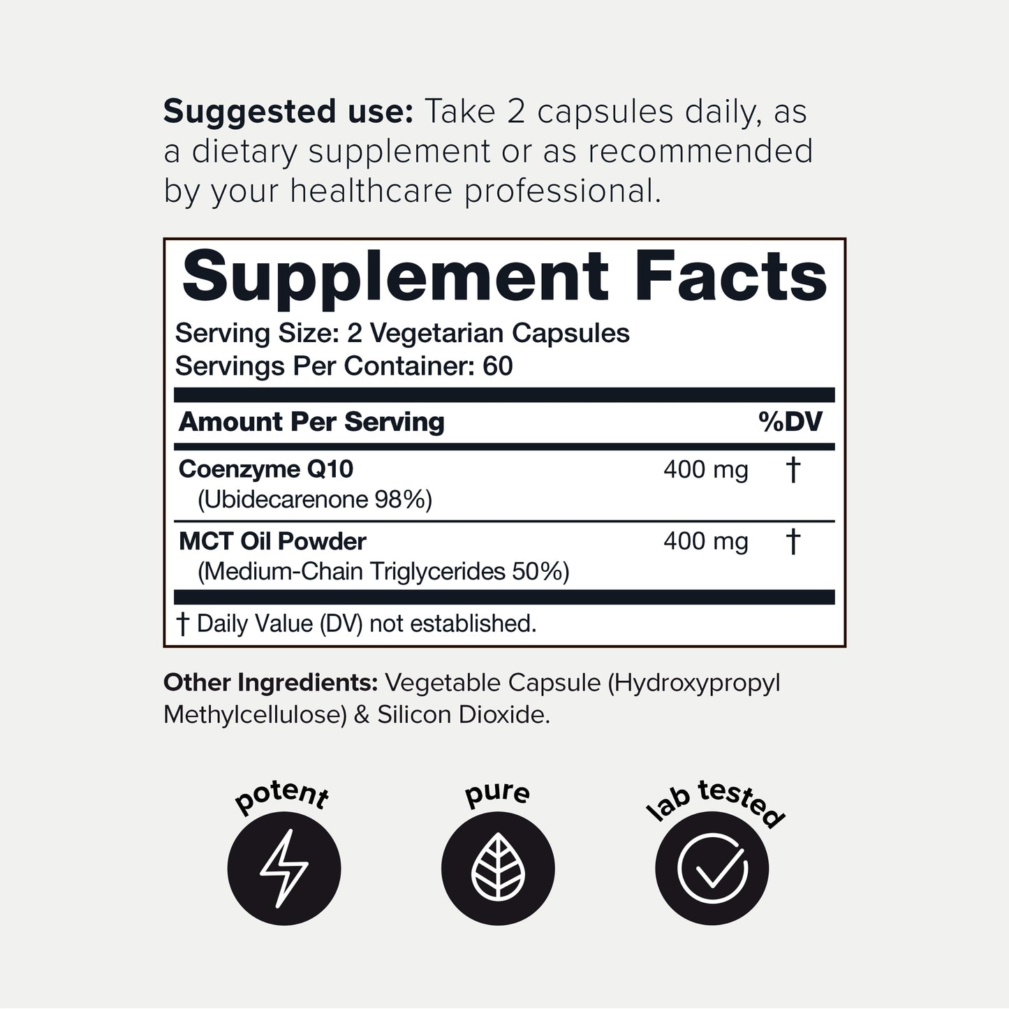 Ultra High Purity CoQ10 400mg - 98% Purified Third-Party Tested CoQ10 Supplement ToniiqUS supplements