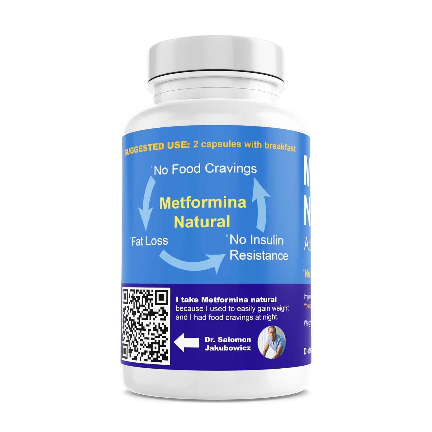 METFORMINA NATURAL - Fat & Glucose Metabolism Support - Dr Salomon (60 Capsules) Ni una dieta másUS supplements
